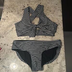 Albion Black and White Gigham Bikini